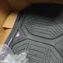 PIC AUTO Heavy Duty Rubber Floor Mats, Purple Aluminum Film Car Mats Set, Front and Rear Car Mats with Anti-Slip Backing, All Weather Protection, Trim-to-Fit for Automotive SUV, Sedan, Van