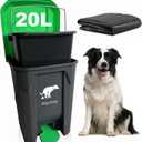 Yatmung 20L/5Gallon Dog Poop Trash Can Outside - Hands-Free Pedal Pet Waste Bin with Removable Inner Bucket - Backyard, Porch, Garage, Yard, Odorless - Dogs Poop Garbage Can Outdoor with Waste Bags