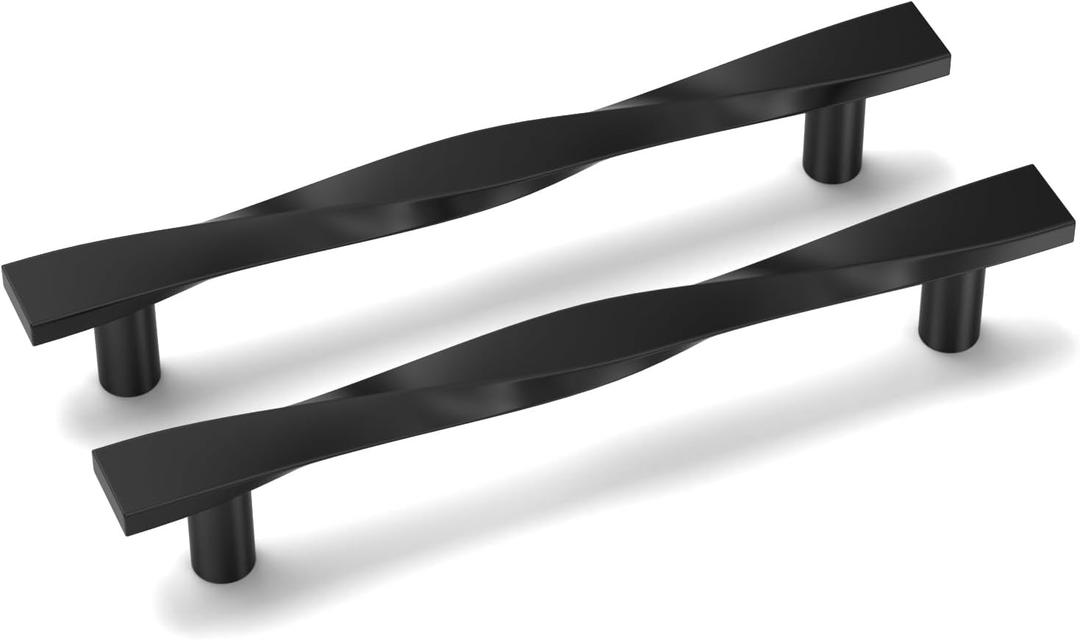 goldenwarm 15 Pack Matte Black Cabinet Pulls Black Cabinet Handles Solid Zinc Alloy Drawer Handles Kitchen Drawer Pulls 5Inch Hole Center Kitchen Door Hardware