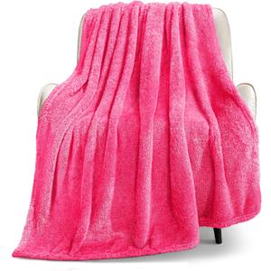 Whale Flotilla Extra Large Hot Pink Throw Blanket for Couch, Decorative Soft Warm Fleece Bed Blankets, Plush Fluffy Thick Sofa Throws for All Season, 50x70 Inch