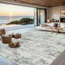 8x10 Area Rugs for Living Room - Washable Rug Modern Abstract Soft Large Neutral Non-Slip Carpet Indoor Floor Stain Resistant Thin Carpets for Bedroom Dining Room Farmhouse Nursery Home Office Grey
