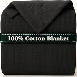 100% Cotton Blanket Twin Size 66x90 - Lightweight Breathable Waffle Weave Thermal Throw for Bed, Sofa & Couch - Soft Cozy, Durable Summer Bedding, All Season Comfort for Home, Travel & Camping, Grey
