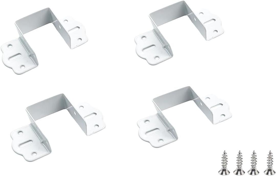 4pcs Hanging Wooden Square, Corner Metal, Hanging Corner Thickened Furniture Hardware Accessories Horizontal White(L)