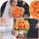 Ovveroche 8 Pack Orange Peonies Artificial Flowers, Fall Fake Silk Hydrangea Bouquet for Bridal Wedding Home Table Decor Reusable Dining Opening Ceremony Birthday Arrangement Faux Floral