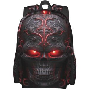 Skull Backpack School Bag Lightweight Bookbag Laptop Travel Daypack For Kids Girls Boys Teens