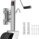 Trailer Jack with 6" Dual Wheel, 2000 LBS, 12" Lift, Heavy Duty Swivel Boat Trailer Jack Foot Stand for RV Boat Utility