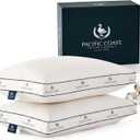 Pacific Coast Goose Feather and Down Pillows, with 100% Organic Cotton Cover, Standard Size Set of 2, Gusseted Design for Sleeping, Hotel Collection, Firm Pillows for Side and Back Sleepers