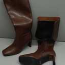 Modatope Knee High Boots for Women Square Toe Chunky Heel Long Tall Fall Boots for Women (7.5, Brown)