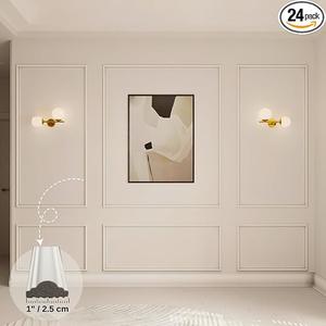 Peel and Stick Wall Molding Package Ready to Assemble, Pre-Cut Factory Primed, Wall Panel Kit, Wall Molding Package - Wall Trim Kit (Model-3)