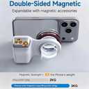Magnetic Phone Camera Grip, DSLR Style Smartphone Handle Holder with Selfie Mirror, Ergonomic Fun Shot Shutter Grip for iPhone & Android with Detachable Wireless Shutter Button for Photography & Video