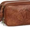 Personalized Toiletry Bag for Men,Engraved Mens Toiletry Travel Bag,Waterproof PU leather Toiletry Shaving Bag for Men Birthday Gift Ideas for Men Dad Husband Him,Anniversary Groomsmen Gifts Brown- M