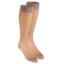 NuVein Sheer Compression Stockings, 15-20 mmHg Support, Women's Diamond Pattern Nylons, Knee High, Closed Toe, Nude, Large