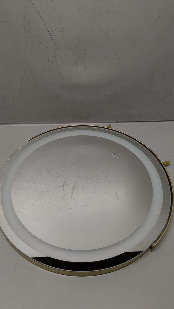 Gold Vanity Mirror, 12 Inch Makeup Mirror with Lights, Large Lighted Vanity Mirror, Light Up Mirror with Smart Touch 3 Colors Dimmable, Tabletop, 360 Rotation (12"L x 12"W)