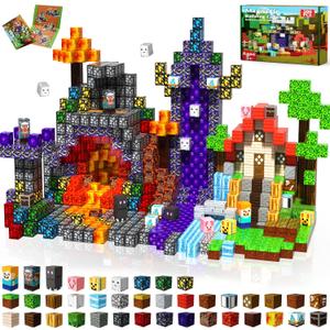 Magnetic Blocks - 200PCS Magnetic Blocks for Kids Ages 4 5 6 7 8, Magnetic Building Blocks Cubes, Montessori STEM Learning Toy Ages 3-8, Christmas Birthday Gifts for Boys & Girls Ages 3+