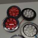 LIGBT 4PCS 4 Inch Round LED Trailer Tail Lights 2 Red and 2 White 4" Led Stop Brake Turn Tail Lights 16 LED Waterproof led Trailer Lights Backup Reverse Lights for Trailer Boat Truck RV