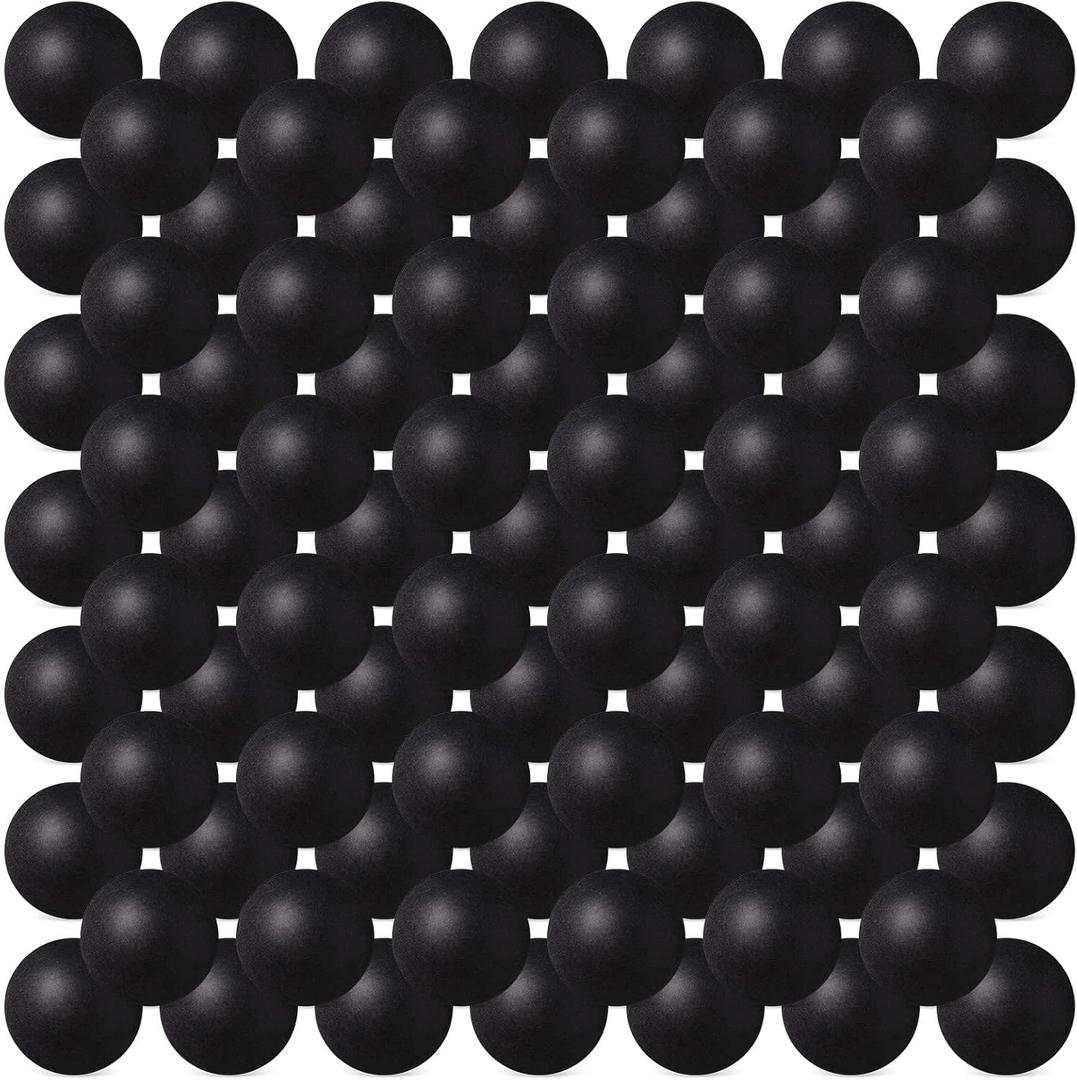 Hanaive 100 Pack Table Tennis Balls Multi Colored 40mm Plastic Balls Bulk Washable Small Game for Carnival Pool Games, Party Decoration Pet Toy (Black)