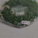 Lvydec Artificial Boxwood Wreath Decoration - 15" Spring Wreath with White Seeds and Silk Ribbon for Front Door Wall Window Decoration