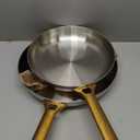 GreenPan Stainless Steel Tri-Ply Reserve 10 and 12 Frying Pan Skillet Set, Multiclad Cookware, Induction, Oven & Broiler Safe to 600F, Heat Responsive Core, Dishwasher Safe, Gold Handles