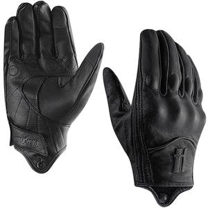 Harssidanzar Leather Motorcycle Gloves,Womens Motorcycle Riding Gloves Driving Glove for Women,Motorbike Powersports Gloves Touchscreen GL016,Black, Size S