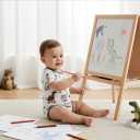 PATPAT Baby Bodysuits Supersoft Bamboo Viscose - Short Sleeve Boys and Girls - Newborn Infant Unisex Clothes Pack (0-3 Months, Jungle Dino)