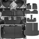 powoq 7&8 Floor Mat Compatible with Hyundai Palisade Cargo Mat Liners Replacement for 20-25 Hyundai Palisade Accessories(Trunk&Backrest+Floor Mat)