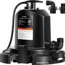 VIVOSUN Submersible Sump Pump, 1575GPH Thermoplastic Portable Utility Water Pump with 10ft Power Cord and 2 Adapters, Ideal for Swimming Pool, Basements, Window Wells