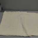 TREELY 100% Cotton Knitted Throw Blanket Couch Cover Blanket(30.31x 40.55 Inches, Ivory White)，77x 103cm Small Sofa Throw