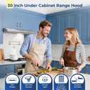 Under Cabinet Range Hood 30 inch, Stainless Steel Kitchen Hood