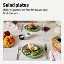 Amazon Basics Glazed Stoneware Salad Plates, Ceramic 4-Piece Set, Microwave and Dishwasher-Safe, 8.3 in., Olive