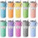 Geiserailie 10 Set Teacher Appreciation Gifts 20 oz Composition Book Tumbler Stainless Steel Cup Composition Keychains Teacher Appreciation Week Gifts Birthday End of Year Graduation (Colorful)