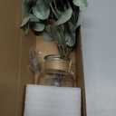 Muhanjia Artificial Eucalyptus Stems in Glass Vase with Faux Water, 3Pcs Fake Plant with Double-Sided Green Leaves for Centerpiece(Double-Sided Green Eucalyptus)