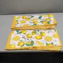 12 Pcs Lemon Cloth Napkins Lemon 20"x20" Washable Dinner Tea Party Napkins for Kitchen Party Wedding Restaurant Indoor Outdoor Botanical Fresh Spring Summer