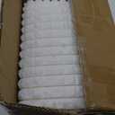 FUXA Vanity Stool Chair with Storage, White Faux Fur Makeup Chair with 4 Metal Legs and Anti-Slip Feet, Soft Padded Seat, Small Footrest Footstool Ottoman, Multifunctional Stool for Bedroom