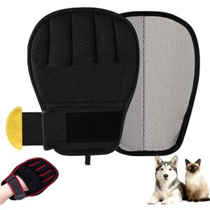 Electrostatic Pet Hair Remover Glove for Cats & Dogs, Patented Adjustable Strap, Reusable Five-Finger Grooming Glove, Non-Slip Fit, Removes Pet Hair from Couch, Carpet, Laundry & Car Seat (Yellow)