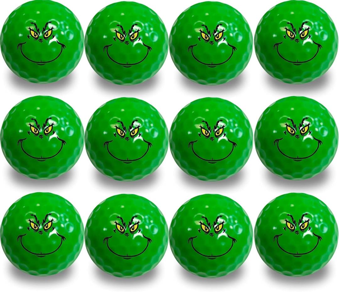 Grinch Face Golf Balls 12 Pack - Perfect for The Person who has Everything.