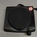 Elite Gourmet ESB-301BF# Countertop Single Cast Iron Burner, 1000 Watts Electric Hot Plate, Temperature Controls, Power Indicator Lights, Easy to Clean, Black