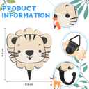Qunclay 4 Pcs Safari Animal Wall Hooks for Kids, Wooden Jungle Baby Safari Nursery Decor Hooks, Cute Lion Zebra Giraffe Hanger for Childs Nursery Bathroom Bedroom Home Decor