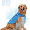 Dog Cooling Vest Harness with Large Ice Packs Adjustable Cooling Harness for Dogs Outdoor Activity in Hot Weather Blue, L