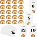 20pcs Round Gold Table Number Holders, Table Number Stands Place Card Holder Modern Cursive Tables Numbers 1-20 for Wedding Reception Anniversary Party Restaurant Events