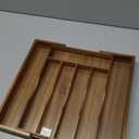 Expandable Acacia Kitchen Drawer Organizer for Cutlery and Utensils, Adjustable Acacia Wood Cutlery Tray in Drawer for Flatware and Silverware in Kitchen (7 Slots Expandable)