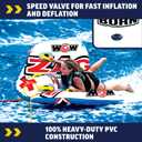 Wow Sports Zig Zag Towable Inflatable Tube for Boating - 1 to 2 Person Towable - Steerable Tubes for Boating, 60x54-Inch