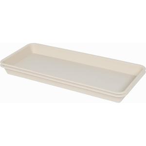 2 Pack Plastic Plant Saucer, Rectangular 24 inch, Indoors/Outdoors, Drip Tray for Flower Pot, Windowsill (8 X 24'', Beige)