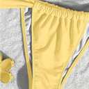 SOLY HUX Women's Halter String Bikini Sets High Cut Cheeky Thong Sexy Two Piece Swimsuits Bathing Suit (Yellow, L)