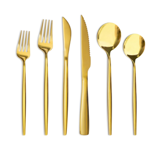 Astercook Silverware Set 48-Piece Gold Flatware Set with Steak Knives Food-Grade Stainless Steel Cutlery Set for 8 Mirror Polished Utensils Set for Home Kitchen Restaurant Valentine's Gift