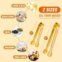 12PCS Mini Tongs For Serving, 2 Sizes 6 & 4 Inch Ice Tongs Mini Gold Sugar Stainless Steel Tong, Small Kitchen Tiny Food Tongs for Appetizers,Tea Party, Coffee Bar,Desserts & Ice Bucket