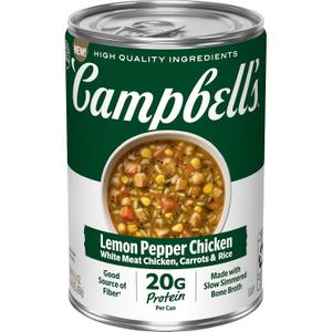 Campbell's Protein Lemon Pepper Chicken Soup, 16.1 oz (EXP 04/14/28)