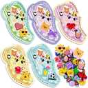 FloraSea Valentines Day Cards for Kids School Classroom, 30pcs Valentine's Cards with 60 Shoe Charms for Boys & Girls, Valentine Classroom Exchange Gift Party Favors