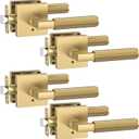 Asidrama 4 Pack Champagne Bronze Privacy Door Handles, Door Lever with Door Knobs Indoor for Bedroom or Bathroom, Heavy Duty Door Handles Interior with Locks for Left Right Sided Doors