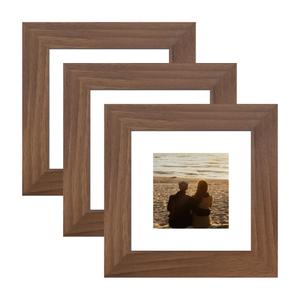 YESKAY 8.5x11 Picture Frame 3 Pack,Brown Wooden Frame with Tempered Glass,Display Pictures 6x8 with Mat or 8.5 x 11 Without Mat,8.5 by 11 Photo Frame for Wall or Tabletop