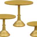 3 Pcs Glod Cake Stand Set  Metal Round 8" 10" 12" Tiered Display Stands Cupcake Dessert Stands for Birthday, Wedding, and Party Decorations, Baby Shower
